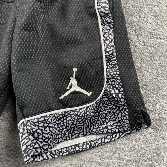 Jordan Black Cement Shorts Jersey Kids Youth XS White Gray Dri-Fit - Picture 2 of 13